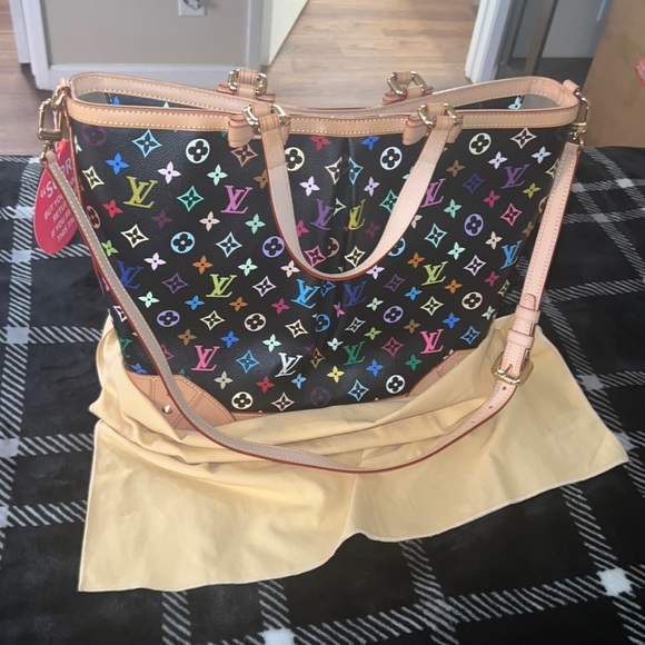 🌟Vintage UNUSED Louis Vuitton Sharleen GM Black Multicolor Murakami🌟 - Picture 15 of 16